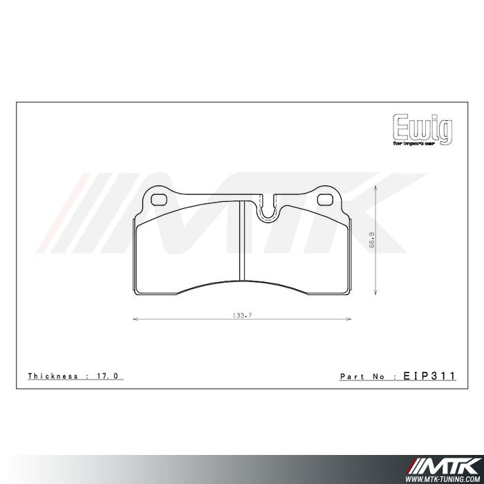 Plaquettes Endless MX72 EIP311 pour BMW M2 Competition